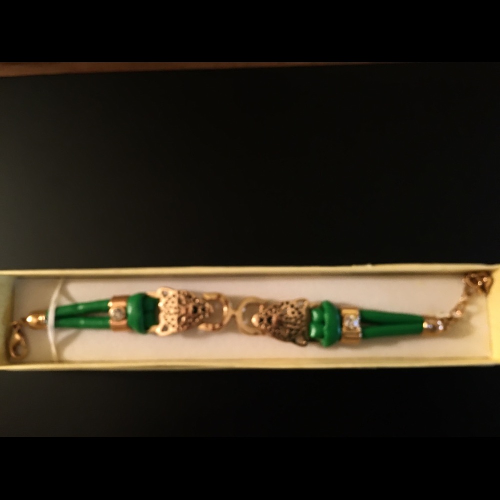 Not available: Cute Jaguar? Green bracelet